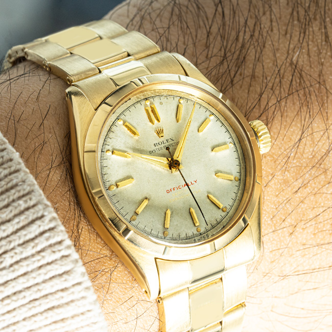 Rolex Rare Oyster Perpetual 34mm Yellow Gold 6285 WatchCentre Watch Centre