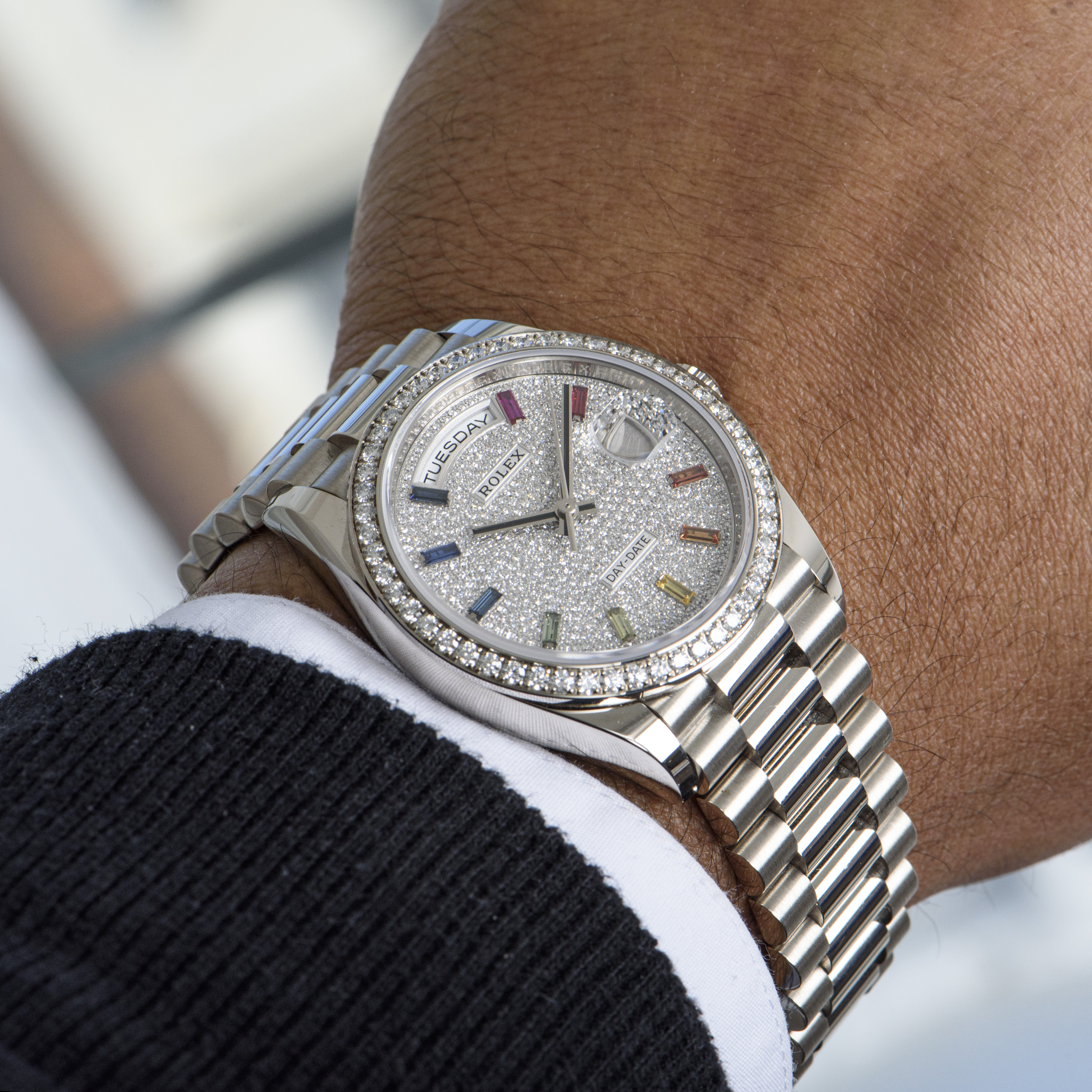 Rolex Day-Date 36 White Gold Diamond 