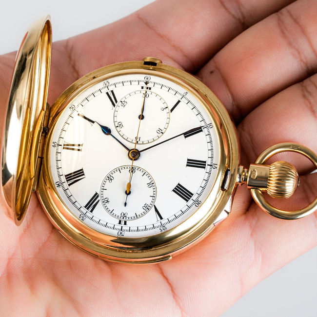 Full Hunter English Minute Repeater Chronograph Pocket Watch | Watch Centre