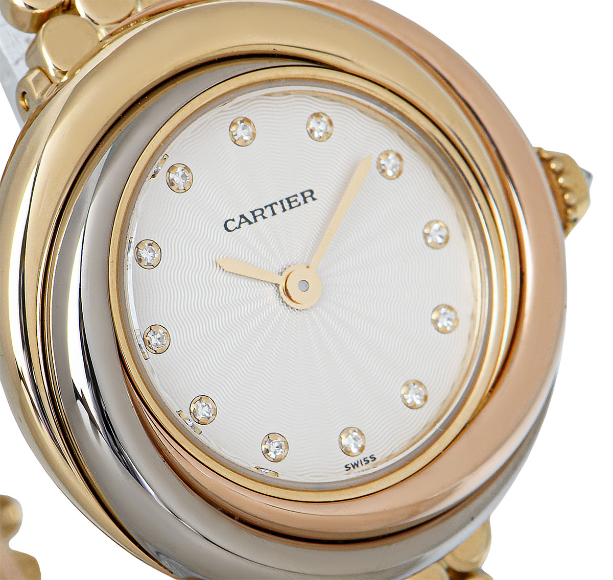 Cartier Trinity Diamond Set Tri-Gold 