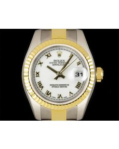 Rolex Datejust Women's Stainless Steel & 18k Yellow Gold White Dial 179173