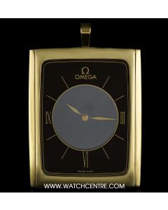 Omega 18k Yellow Gold Ultra Thin La Magique Mystery Vintage Pendant Clock