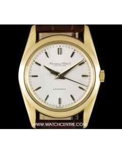 IWC 18k Yellow Gold Silver Dial Automatic Vintage Gents Wristwatch