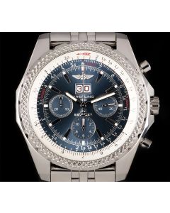 Breitling For Bentley 6.75 Chronograph Gents Stainless Steel Blue Dial B&P A4436212/C652
