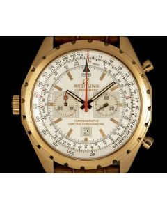 Breitling Limited Edition Chrono-matic Gents 18k Rose Gold Silver Dial B&P H41360