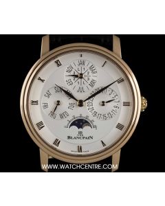 Blancpain 18k Rose Gold Perpetual Calendar Moonphase Villeret Gents 6057-3642-55