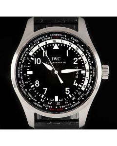 IWC Pilots World Timer Gents Stainless Steel Black Dial B&P IW326201