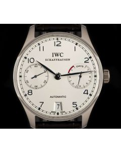 IWC Limited Edition Portuguese 7 Day Power Reserve Gents Platinum Silver Dial IW500104