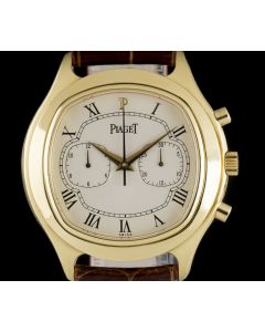 Piaget Emperador Chronograph Gents 18k Yellow Gold Silver Dial 15980