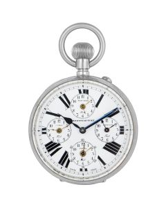 Rare Goliath World Time keyless Lever Open Face Nickel Pocket Watch C1900s