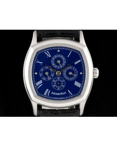 Audemars Piguet 18k White Gold Blue Dial Perpetual Calendar Gents Wristwatch