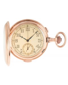 Invicta. Swiss Full Hunter Rose Gold Minute Repeater Chronograph Keyless Lever Pocket Watch