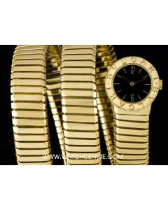 Bvlgari 18k Yellow Gold Rare Tubogas Manual Wind Ladies Wristwatch A5007