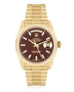 Rolex Rare Day-Date NOS Oxblood Stella Dial 18038