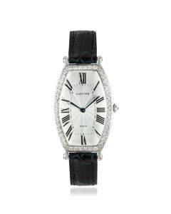 Cartier Tonneau Cintree White Gold Diamond Bezel 