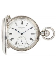 Victor Kullberg London. A Rare Silver Half Hunter Keyless lever Pocket Watch C1890s