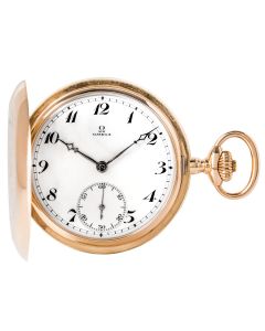 Omega Rose Gold Keyless Lever Full Hunter Pocket Watch C1917