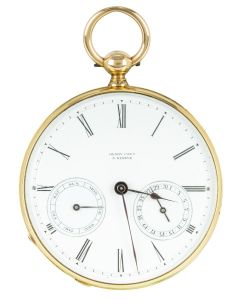 Henry Capt Rare Yellow Gold Keywind Open Face Pivoted Detent Chronometer Pocket Watch With Day Date C1860