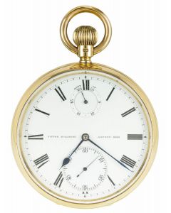 Victor Kullberg Yellow Gold Open Face Up and Down Keyless Fusee Free Sprung Pocket Watch C1894
