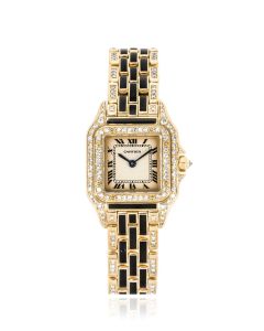 Cartier Panthere Yellow Gold Enamel & Diamond Set