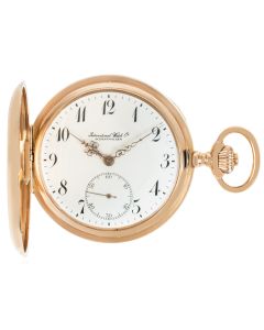 IWC. A Rose Gold Full Hunter Keyless Lever Pocket Watch C1900s