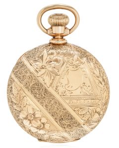Hampden Watch Co. A Highly Engraved Railroad Full Hunter Pocket Watch C1890