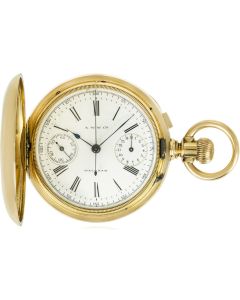 Waltham Riverside. A Rare Gold Chronograph Hunter Pocket Watch C1884