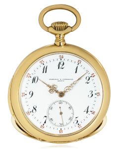 Vacheron & Constantin. A Rare Gold Open Face Quarter Repeating Pocket Watch C1900