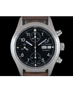 IWC Pilot Der Flieger Chronograph Gents Stainless Steel Black Dial IW3706