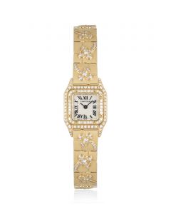 Cartier Panthere Mini Women's 18k Yellow Gold Mother of Pearl Dial Diamond Set