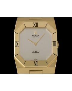 Rolex Cellini Gents 18k Yellow Gold Silver Dial B&P 4350