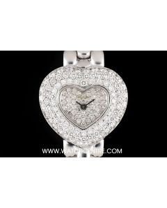 Chopard 18k White Gold Diamond Set Heart Shaped Ladies Wristwatch 5351
