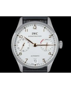IWC Portugieser Automatic 7 Day Gents Stainless Steel Silver-Plated Dial B&P IW500704