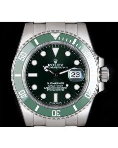 Rolex Unworn Submariner Date Hulk Men's Stainless Steel Green Dial B&P 116610LV