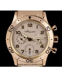 Breguet 18k Rose Gold Silver Dial Type XX Flyback Chrono 3820BR/F2/RW9