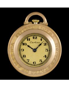 Cartier Rare Twenty Dollar Coin Pendant Pocket Watch Men's 18k Yellow Gold Cream Dial