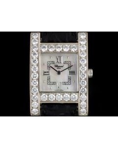 Chopard 18k White Gold Mother Of Pearl Dial Diamond Bezel H Watch 136621-1001