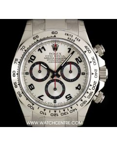 Rolex 18k White Gold Unworn Silver Racing Dial Cosmograph Daytona B&P 116509