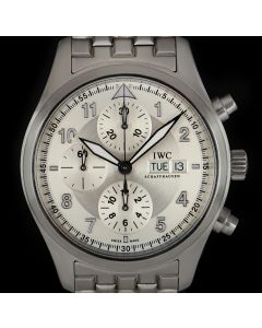 IWC Pilot Spitfire Chronograph Stainless Steel Silver Dial B&P IW371705