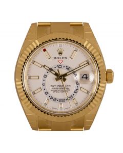 Rolex Unworn Sky-Dweller Yellow Gold Intense White Dial B&P 326938