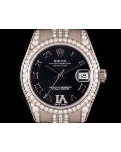 Rolex Datejust Mid-Size 18k White Gold Purple Dial Diamond Set 178159