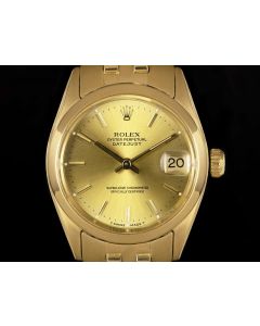Rolex Datejust Vintage Mid-Size 18k Yellow Gold Champagne Dial 6624