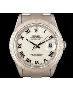 Rolex Datejust Turn-O-Graph Gents Stainless Steel White Dial 16264