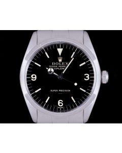 Rolex Explorer Vintage Men's Stainless Steel Black Gilt Underline Dial 5500