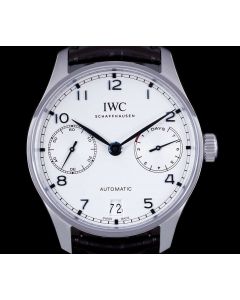IWC Portugieser Automatic Gents Stainless Steel Silver-Plated Dial B&P IW500705