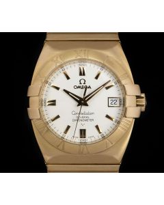 Omega Constellation Co-Axial Gents 18k Rose Gold Silver Dial 1101.30.00