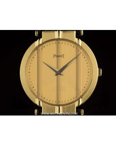 Piaget 18k Yellow Gold Champagne Dial Polo Gents Wristwatch 8673