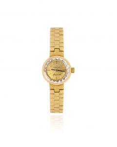 Omega Ladymatic Vintage Women's 18k Yellow Gold Champagne Dial