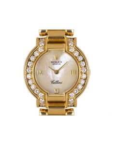 Rolex Cellini Yellow Gold Mother of Pearl Dial Diamond Bezel 2253