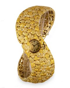 Omega Rare Vintage Gilbert Albert Dress Watch Women's 18k Tri-Gold Champagne Gilt Dial 7180